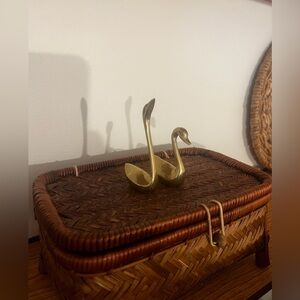 Solid Brass Swans